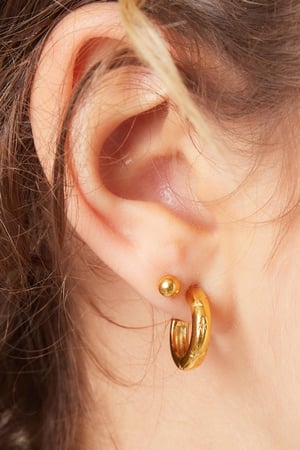 Boucle D'oreille Starry Sky Couleur or Acier inoxydable h5 Image3
